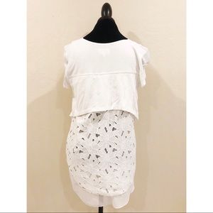 Anthropologie Deletta White Lace V-Neck